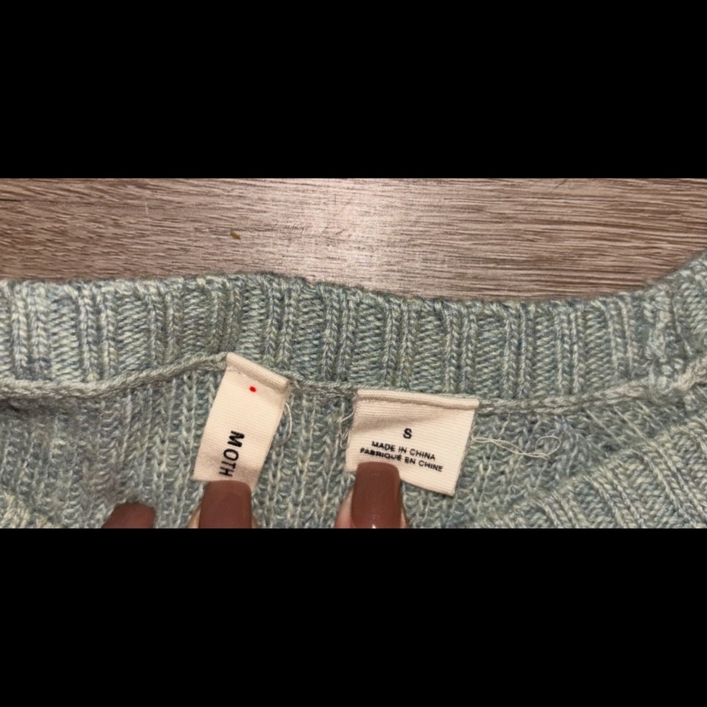 Green Ribbed Knit Sweater - Picture 3 of 5